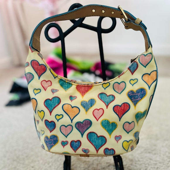 Y2K Vintage DOONEY & BOURKE Rainbow Hearts “IT”Tote Bag- ICONIC!! - Picture 2 of 8